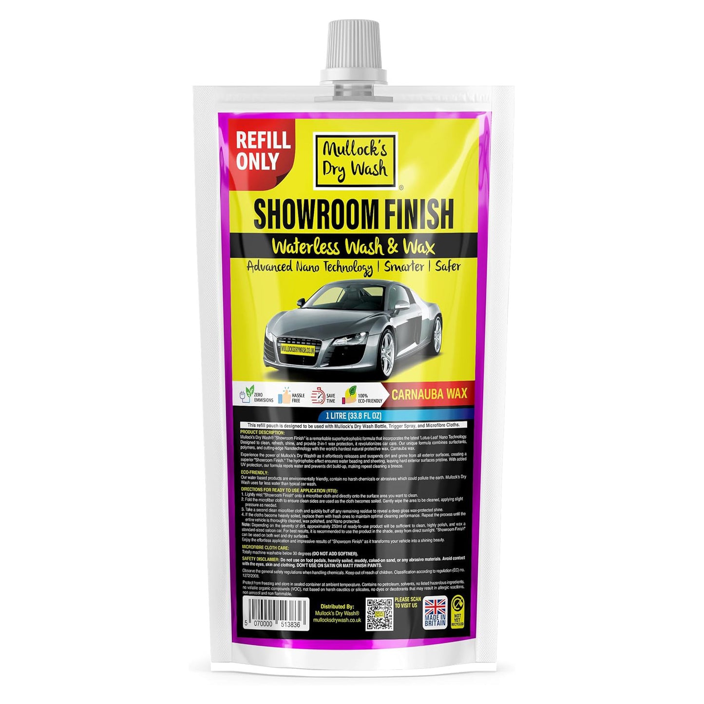 🧃 Dry Wash & Wax - Refill Pouch (1L)